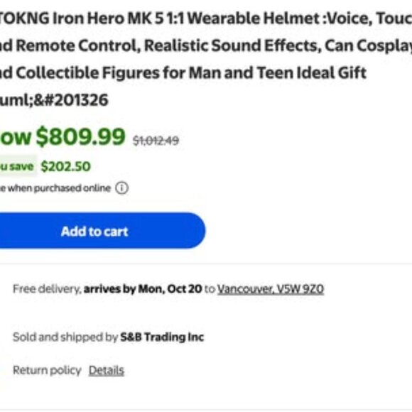 Voice-Activated Ironman MK V Helmet | Marvel Cosplay Collectible Gift SEE VIDEO! - Picture 5 of 5